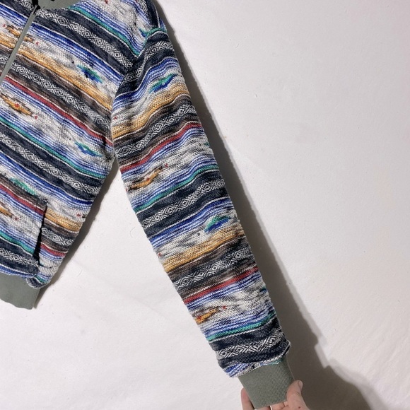 Las Vegas Oversized Sage Green Southwestern Reversible Bomber Jacket M - Picture 7 of 13